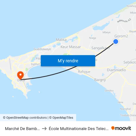 Marché De Bambilor to École Multinationale Des Telecoms map