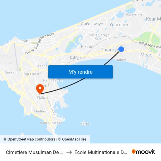 Cimetiére Musulman De Diamaguene to École Multinationale Des Telecoms map