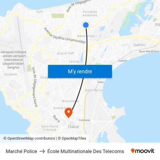 Marché Police to École Multinationale Des Telecoms map