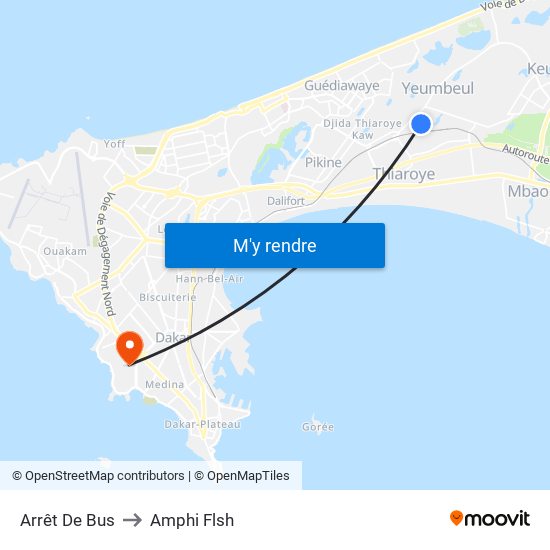 Arrêt De Bus to Amphi Flsh map