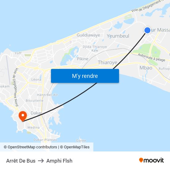 Arrêt De Bus to Amphi Flsh map