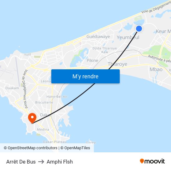 Arrêt De Bus to Amphi Flsh map