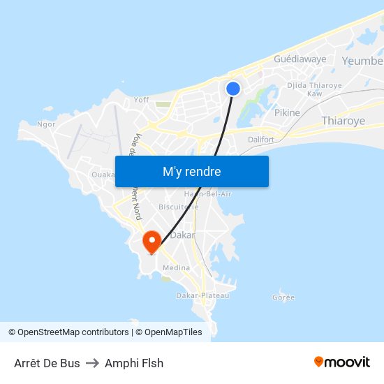 Arrêt De Bus to Amphi Flsh map