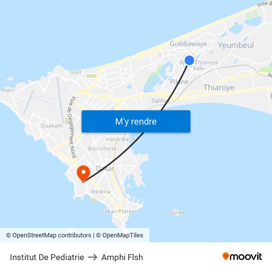 Institut De Pediatrie to Amphi Flsh map