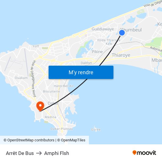 Arrêt De Bus to Amphi Flsh map