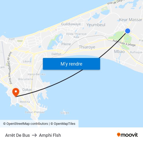 Arrêt De Bus to Amphi Flsh map