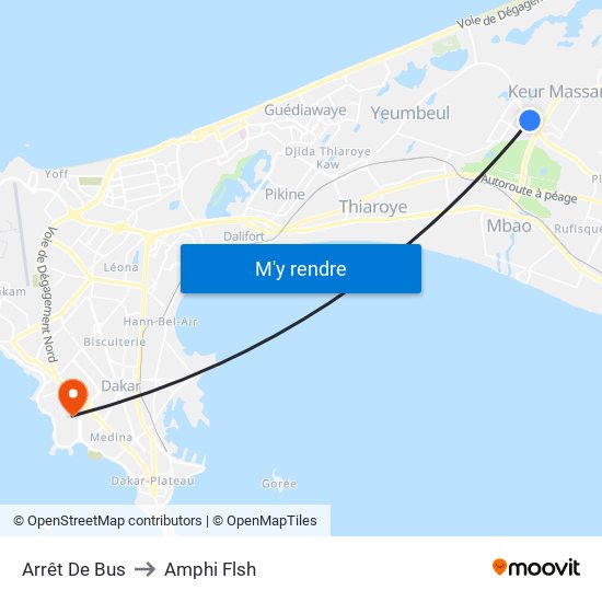 Arrêt De Bus to Amphi Flsh map