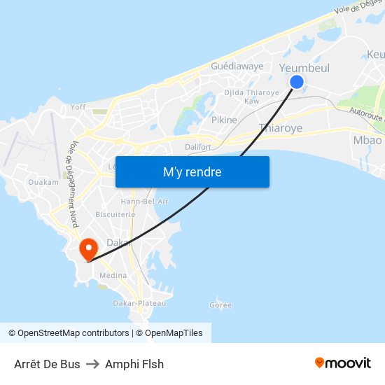 Arrêt De Bus to Amphi Flsh map