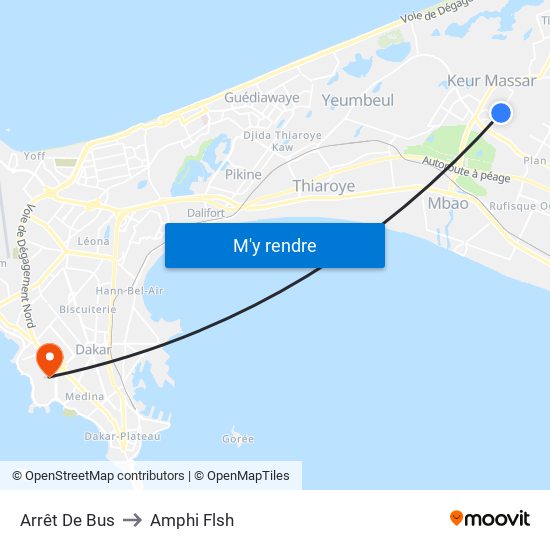 Arrêt De Bus to Amphi Flsh map