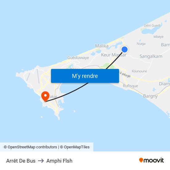 Arrêt De Bus to Amphi Flsh map