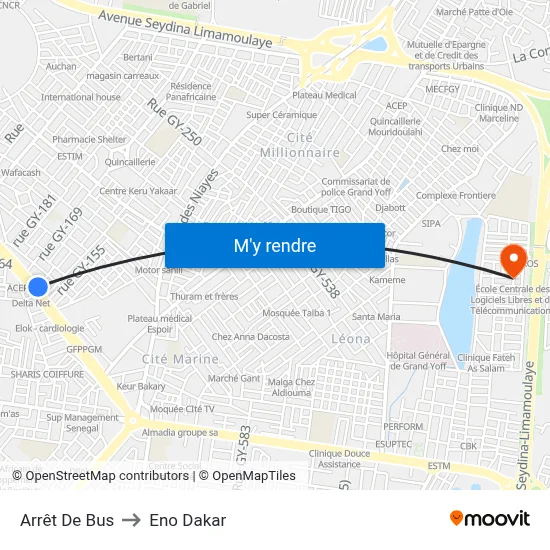 Arrêt De Bus to Eno Dakar map