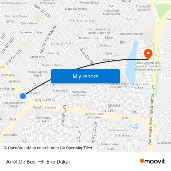 Arrêt De Bus to Eno Dakar map