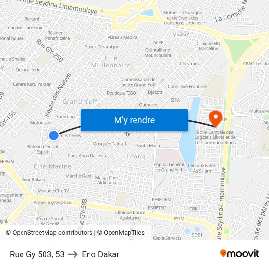 Rue Gy 503, 53 to Eno Dakar map