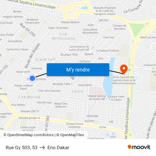 Rue Gy 503, 53 to Eno Dakar map