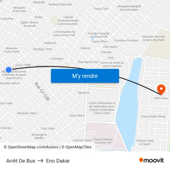 Arrêt De Bus to Eno Dakar map