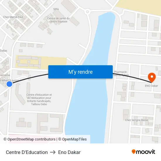 Centre D'Education to Eno Dakar map