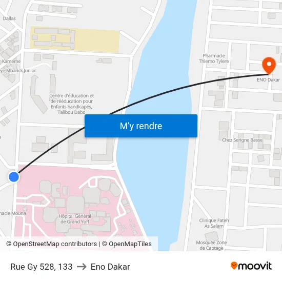 Rue Gy 528, 133 to Eno Dakar map
