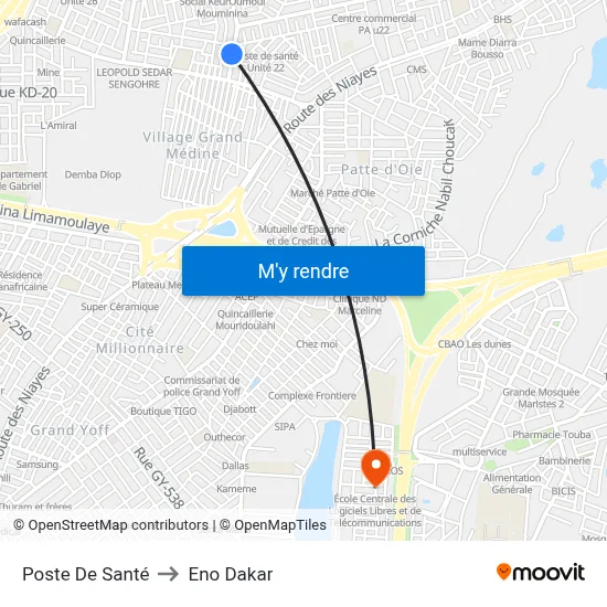 Poste De Santé to Eno Dakar map