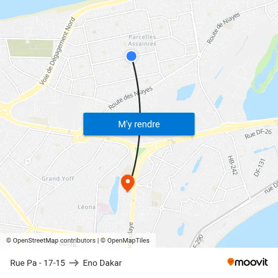 Rue Pa - 17-15 to Eno Dakar map