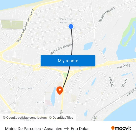 Mairie De Parcelles - Assainies to Eno Dakar map