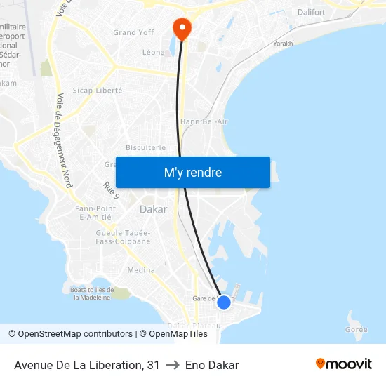 Avenue De La Liberation, 31 to Eno Dakar map