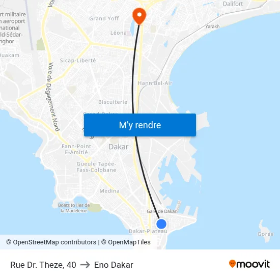 Rue Dr. Theze, 40 to Eno Dakar map