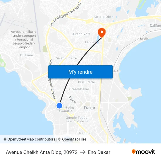 Avenue Cheikh Anta Diop, 20972 to Eno Dakar map