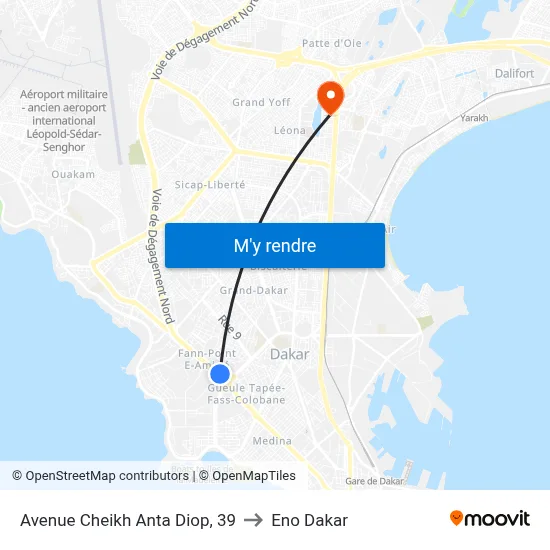 Avenue Cheikh Anta Diop, 39 to Eno Dakar map