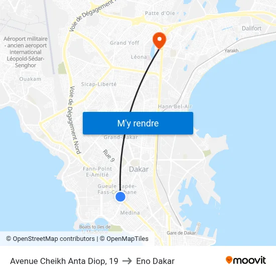 Avenue Cheikh Anta Diop, 19 to Eno Dakar map