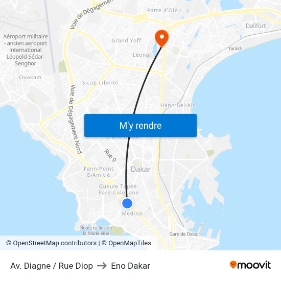 Av. Diagne / Rue Diop to Eno Dakar map