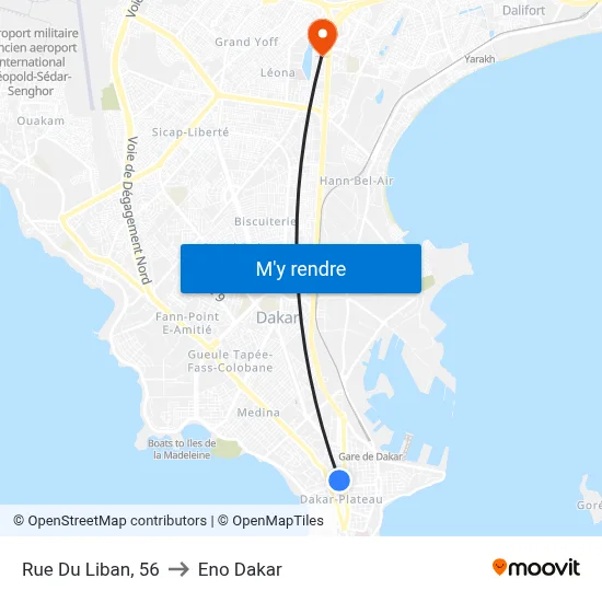 Rue Du Liban, 56 to Eno Dakar map