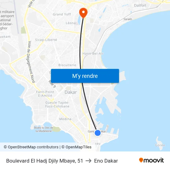 Boulevard El Hadj Djily Mbaye, 51 to Eno Dakar map