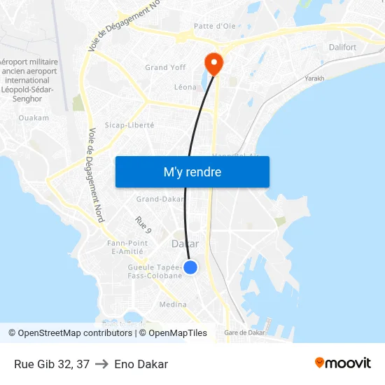 Rue Gib 32, 37 to Eno Dakar map