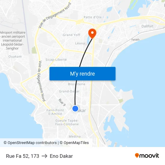 Rue Fa 52, 173 to Eno Dakar map