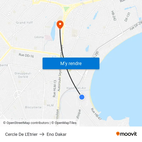 Cercle De L'Etrier to Eno Dakar map