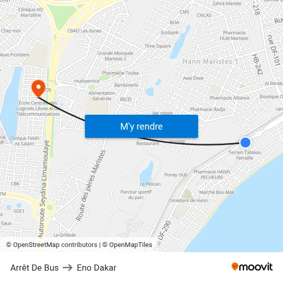 Arrêt De Bus to Eno Dakar map