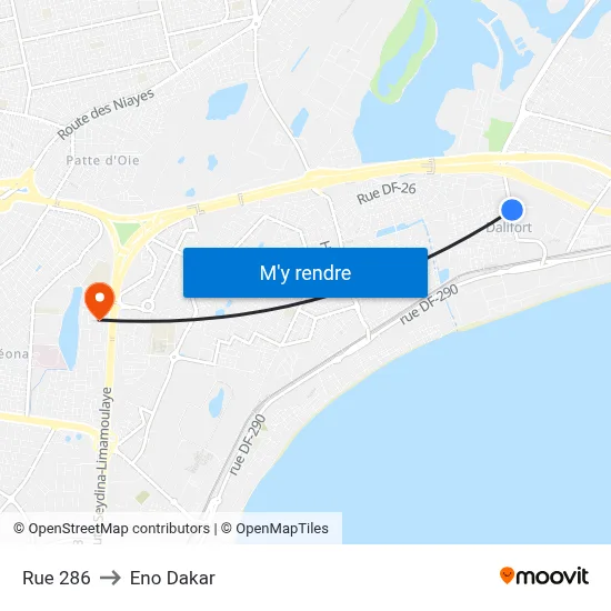 Rue 286 to Eno Dakar map