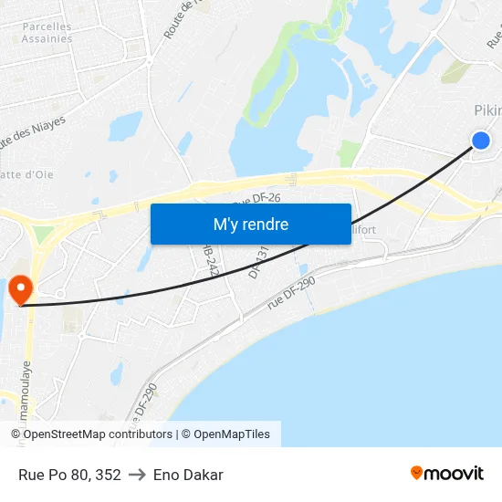 Rue Po 80, 352 to Eno Dakar map