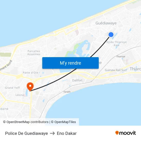 Police De Guediawaye to Eno Dakar map