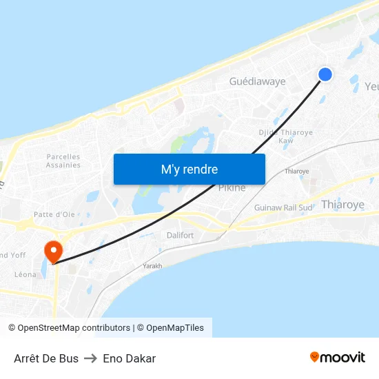 Arrêt De Bus to Eno Dakar map