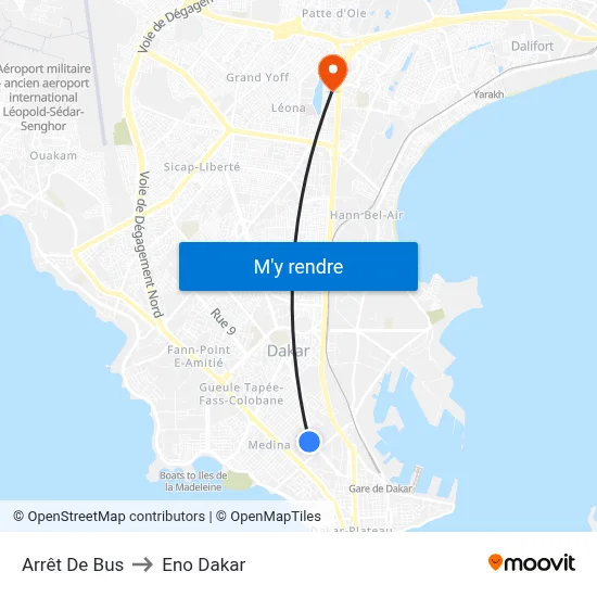 Arrêt De Bus to Eno Dakar map