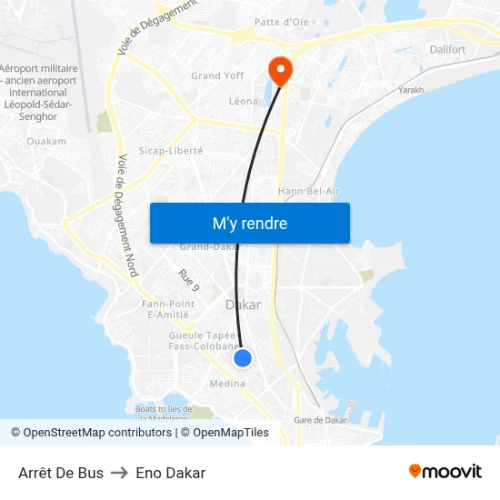 Arrêt De Bus to Eno Dakar map