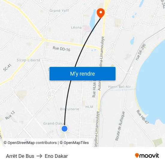 Arrêt De Bus to Eno Dakar map