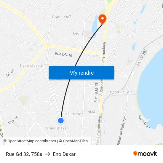 Rue Gd 32, 758a to Eno Dakar map