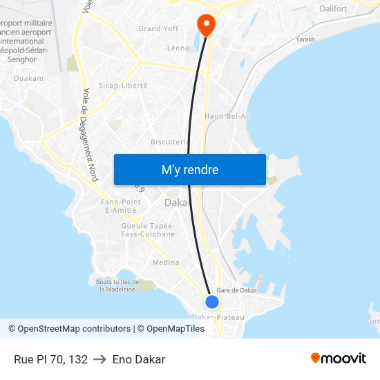 Rue Pl 70, 132 to Eno Dakar map