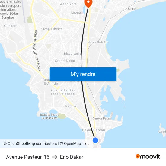 Avenue Pasteur, 16 to Eno Dakar map