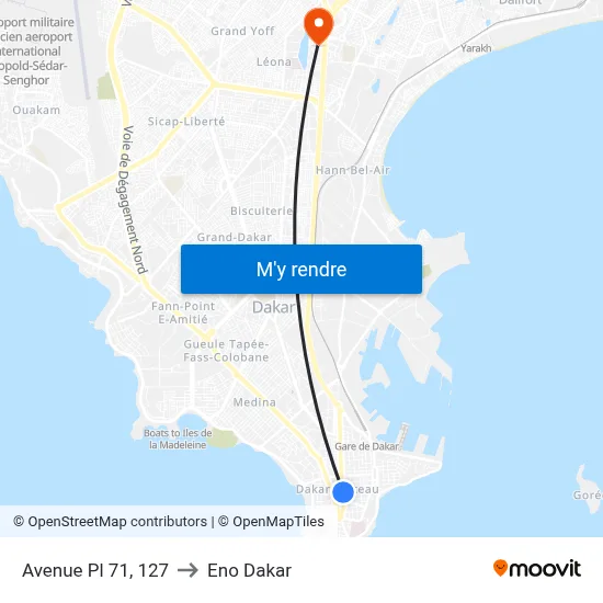 Avenue Pl 71, 127 to Eno Dakar map