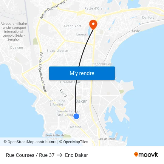 Rue Courses / Rue 37 to Eno Dakar map