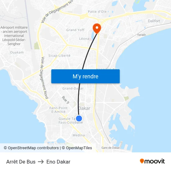 Arrêt De Bus to Eno Dakar map