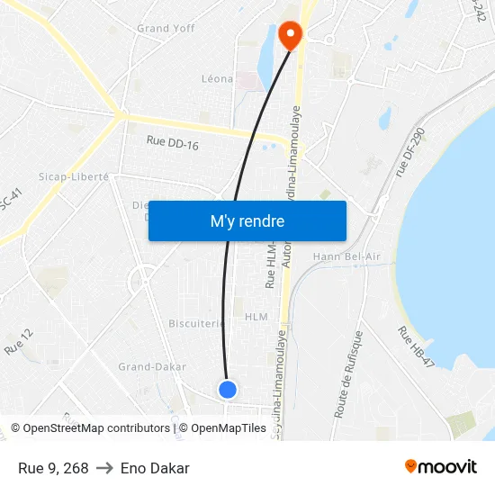 Rue 9, 268 to Eno Dakar map